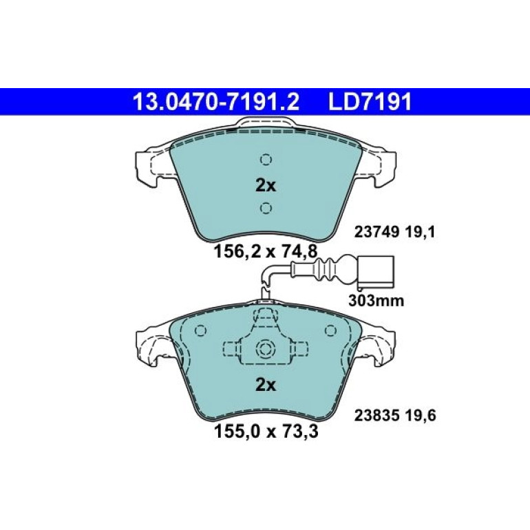 Bremsbelagsatz Vw P. Touareg 3.2-3.6/2.5-3.0 Tdi 02-10 Keramik 13.0470-7191.2 Bremsbelagsatz Vw P. Touareg 3.2-3.6/2.5-3.0 Tdi 02-10 Keramik 13.0470-7191.2
