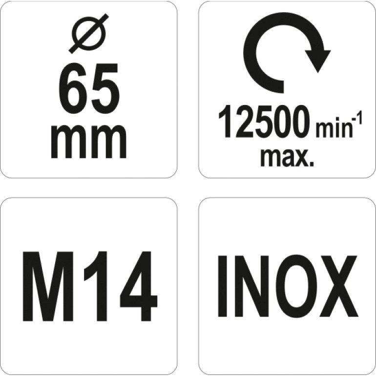 Rückenbürste M14, Inox, 65 mm YT-47658 Rückenbürste M14, Inox, 65 mm YT-47658