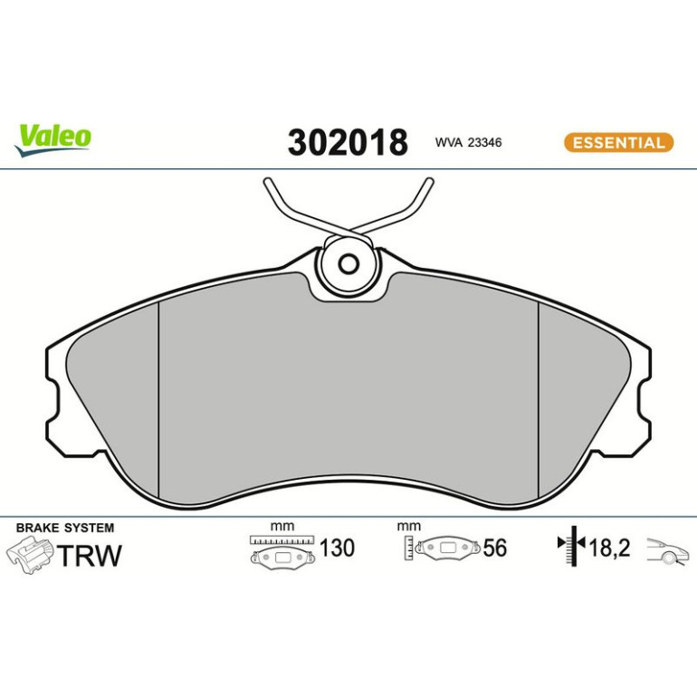 VALEO Bremsbeläge 302018 VALEO Bremsbeläge 302018