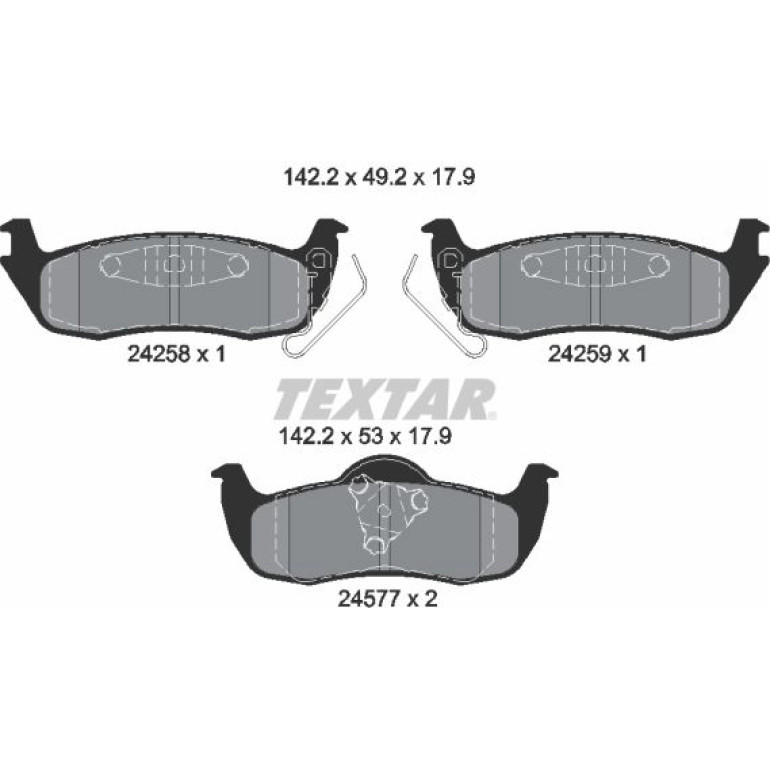 Bremsbelagsatz Jeep T. Grand Cherokee 05-/Commander 2425801 Bremsbelagsatz Jeep T. Grand Cherokee 05-/Commander 2425801