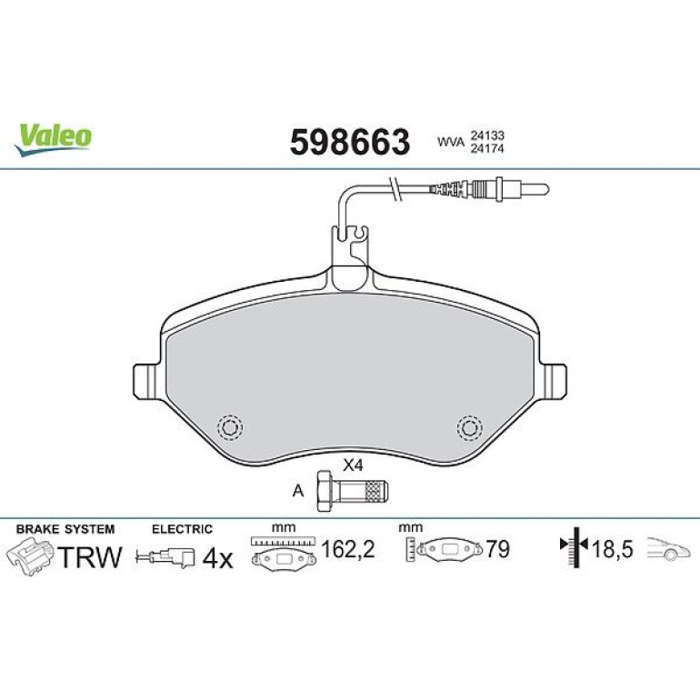 VALEO Bremsbeläge 598663 VALEO Bremsbeläge 598663