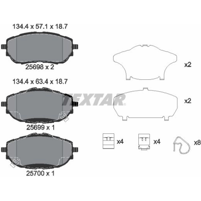 Bremsbelagsatz Toyota P. Auris 12 2569801 Bremsbelagsatz Toyota P. Auris 12 2569801
