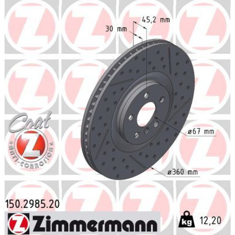 ZIMMERMANN Bremsscheibe 150.2985.20 ZIMMERMANN Bremsscheibe 150.2985.20