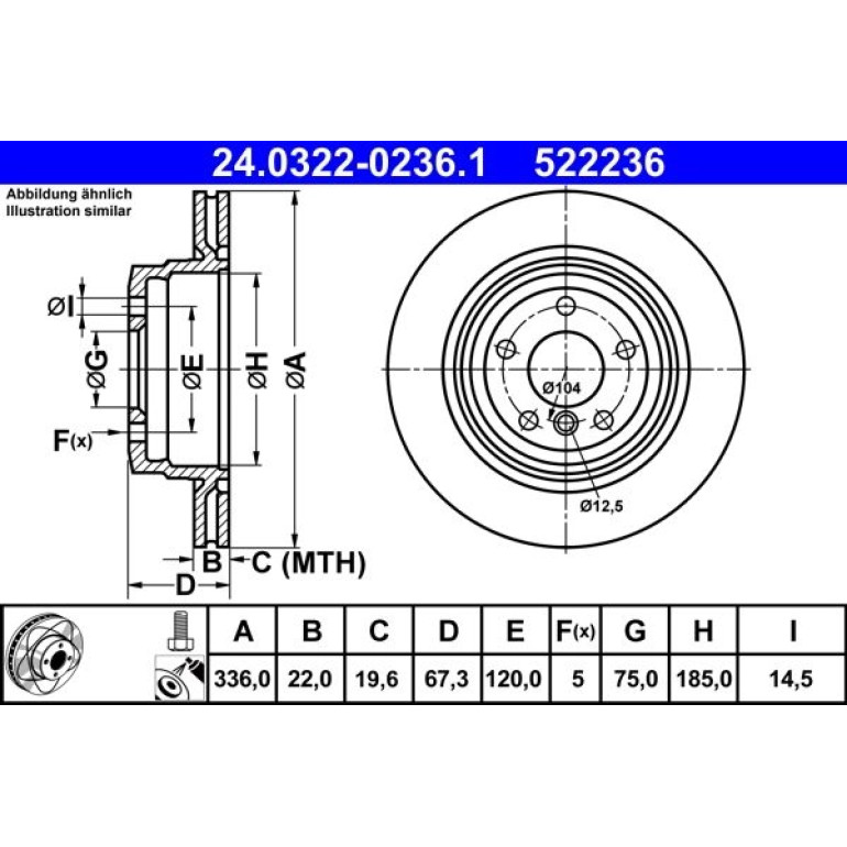 Bremsscheibe Bmw T. 3 2.0-3.0 05-13 Power Disc 24.0322-0236.1 Bremsscheibe Bmw T. 3 2.0-3.0 05-13 Power Disc 24.0322-0236.1