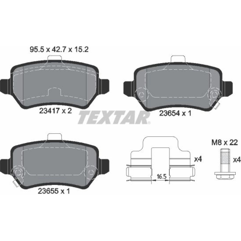 Bremsbelagsatz Opel T. Astra/Combo/Corsa/Meriva 00- Mit Sensor 2341703 Bremsbelagsatz Opel T. Astra/Combo/Corsa/Meriva 00- Mit Sensor 2341703