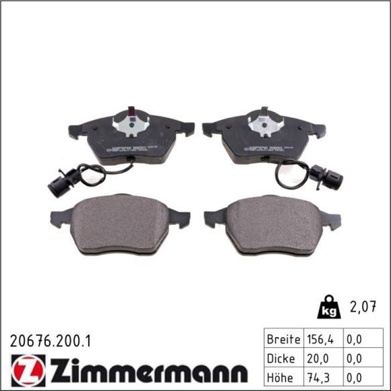 ZIMMERMANN Bremsbeläge 20676.200.1 ZIMMERMANN Bremsbeläge 20676.200.1
