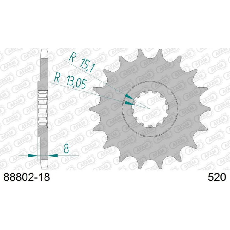 AFAM Ritzel 18 Zähne 88802-18 AFAM Ritzel 18 Zähne 88802-18