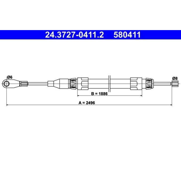 ATE Handbremsseil Seilzug Festellbremse 24.3727-0411.2 ATE Handbremsseil Seilzug Festellbremse 24.3727-0411.2