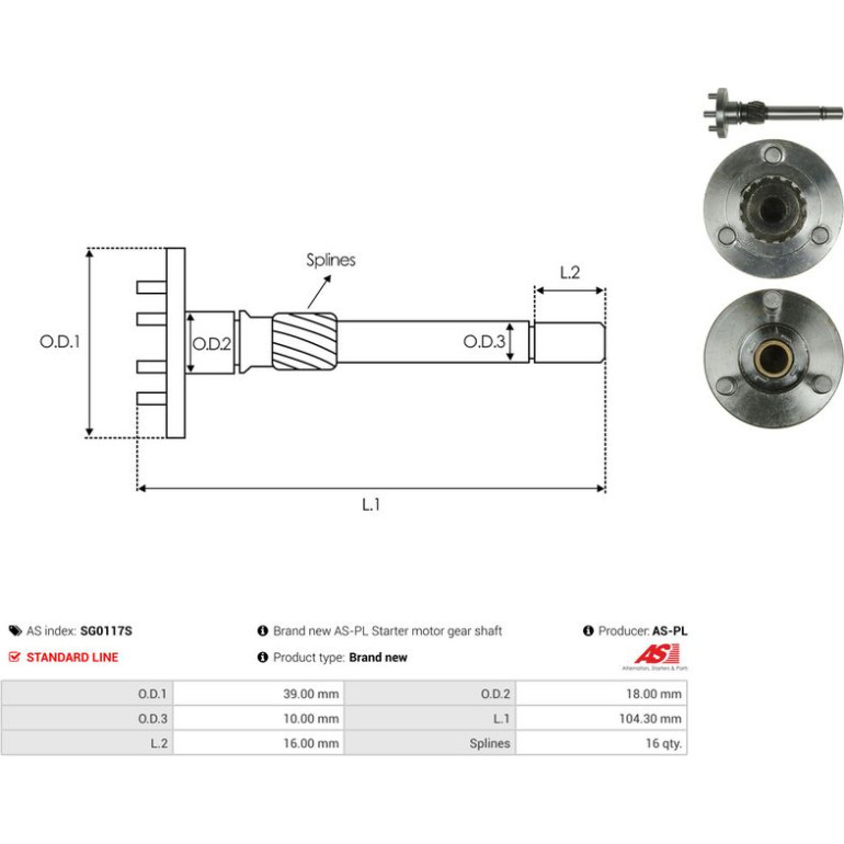 AS-PL Reparatursatz, Starter SG0117S