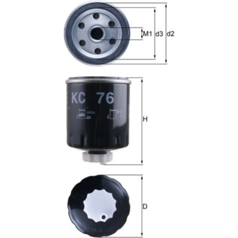 MAHLE Kraftstofffilter KC 76 MAHLE Kraftstofffilter KC 76