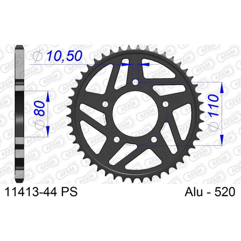 AFAM Kettenrad ALU 44 Zähne 11413-44 PS AFAM Kettenrad ALU 44 Zähne 11413-44 PS
