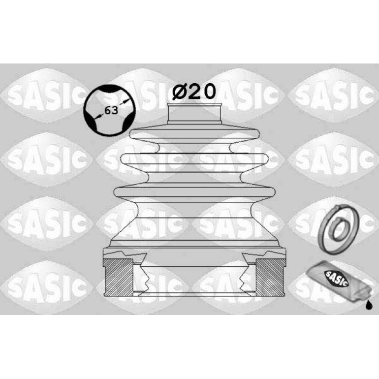 SASIC Faltenbalgsatz, Antriebswelle 1900003 SASIC Faltenbalgsatz, Antriebswelle 1900003