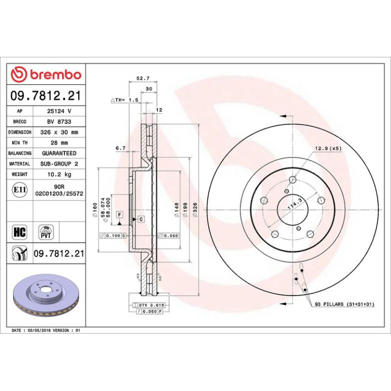 88 481 017 Bremsscheibe VA 09.7812.21