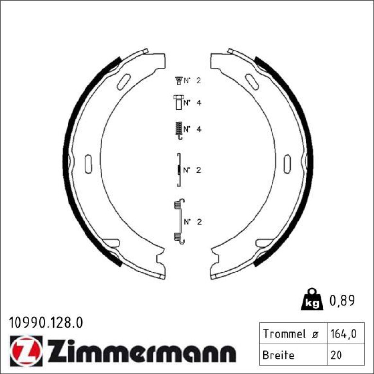 ZIMMERMANN Bremsbacken 10990.128.0 ZIMMERMANN Bremsbacken 10990.128.0