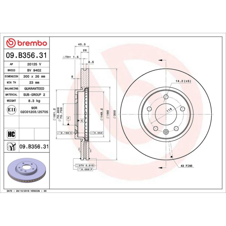 Bremsscheibe VA 09.B356.31