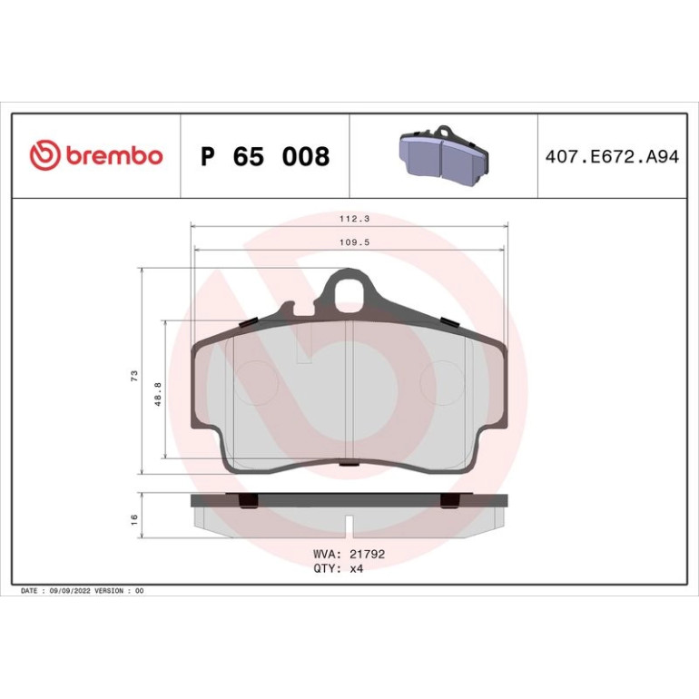 BREMBO Bremsklötze HA P 65 008 BREMBO Bremsklötze HA P 65 008
