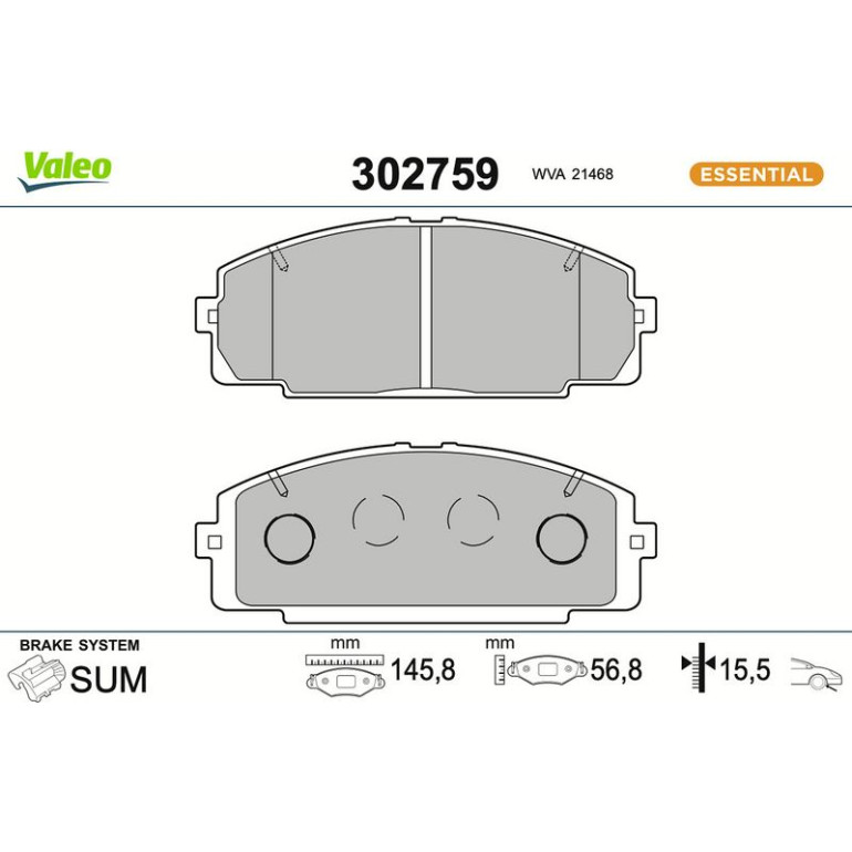 VALEO Bremsbeläge 302759 VALEO Bremsbeläge 302759