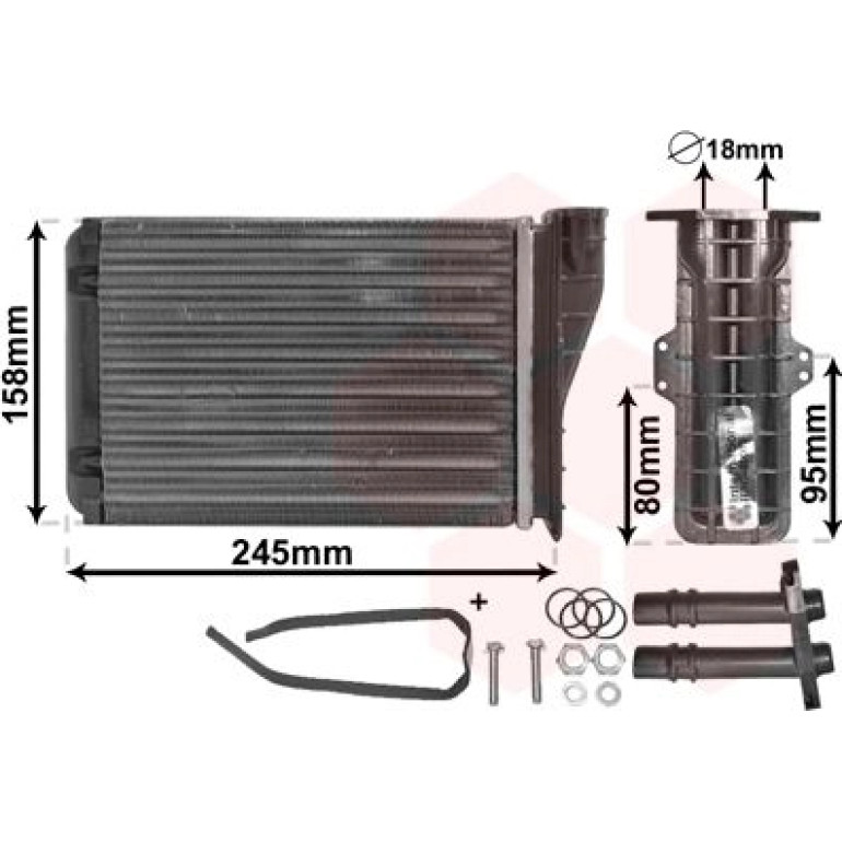 VAN WEZEL Wärmetauscher, Innenraumheizung 43006249 VAN WEZEL Wärmetauscher, Innenraumheizung 43006249