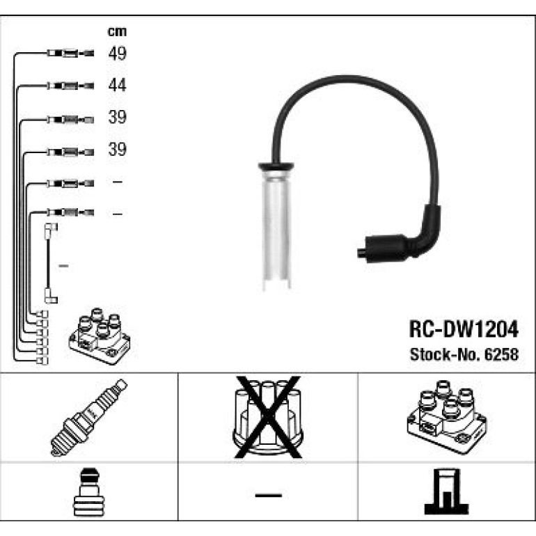 RC-DW1204 NGK - Zündkabelsatz 6258 RC-DW1204 NGK - Zündkabelsatz 6258