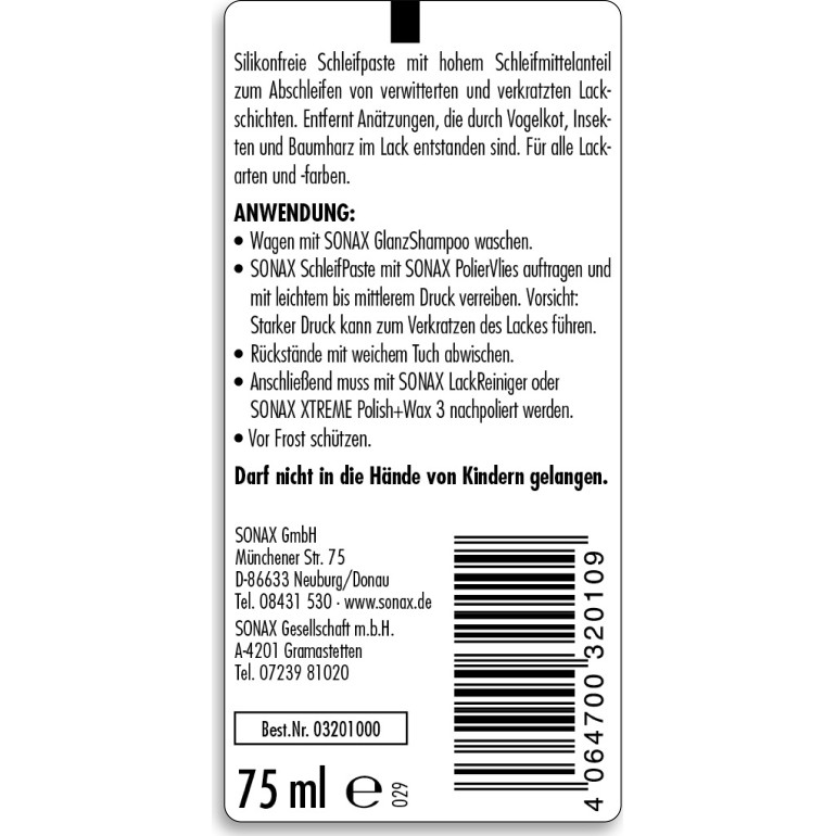 Sonax Schleifpaste 75ml 03201000