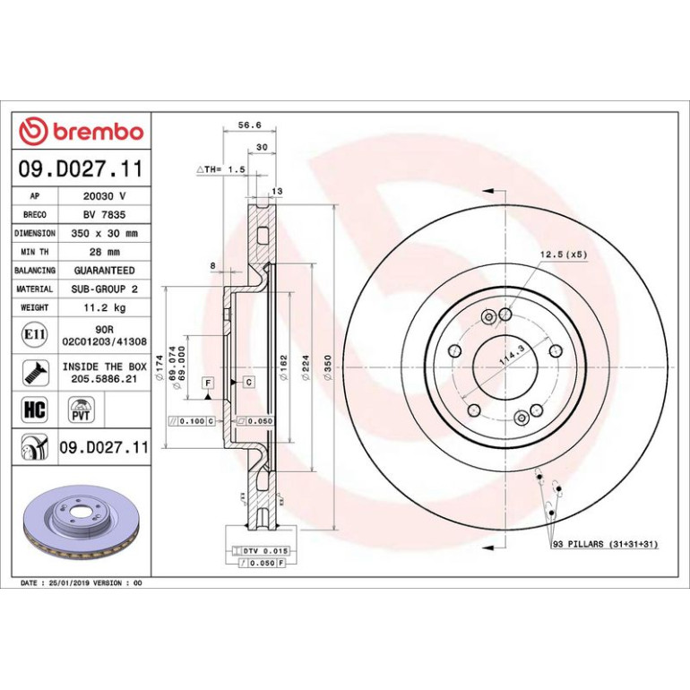 Bremsscheibe VA 09.D027.11 Bremsscheibe VA 09.D027.11
