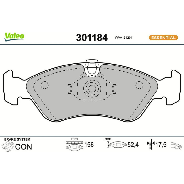 VALEO Bremsbeläge 301184 VALEO Bremsbeläge 301184