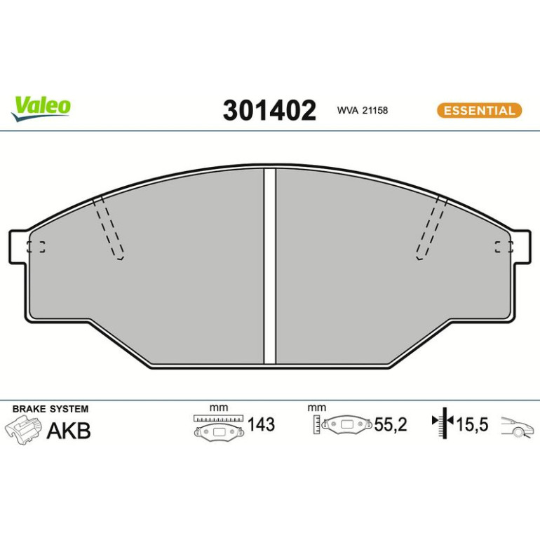 VALEO Bremsbeläge 301402 VALEO Bremsbeläge 301402