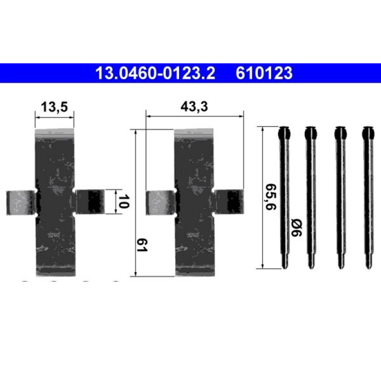 ATE Zubehör, Bremsbeläge 13.0460-0123.2 ATE Zubehör, Bremsbeläge 13.0460-0123.2