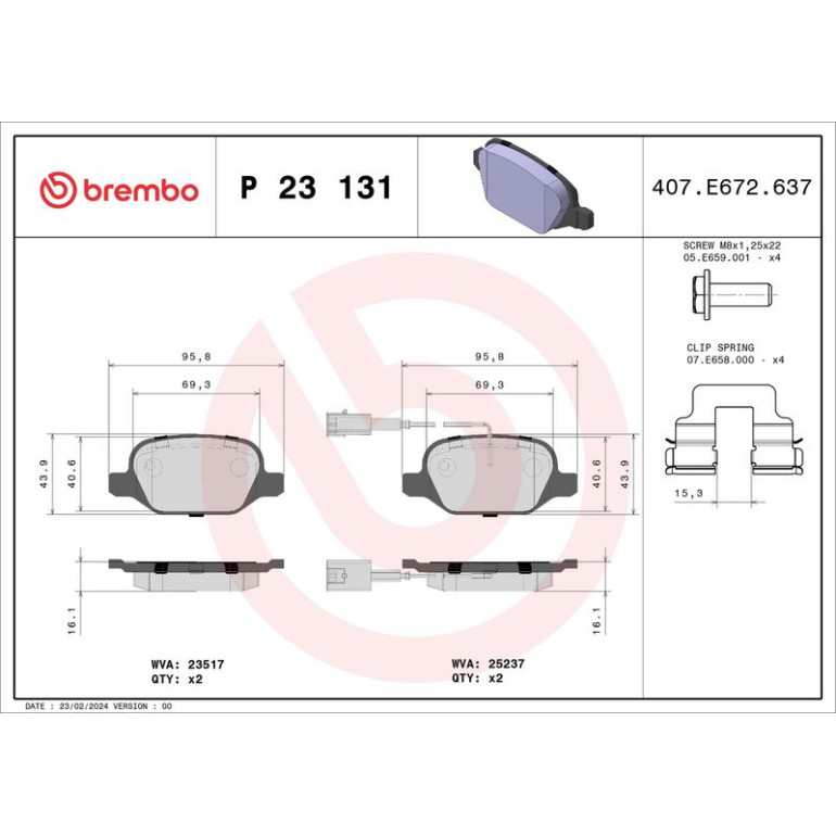 BREMBO Bremsklötze HA P 23 131 BREMBO Bremsklötze HA P 23 131