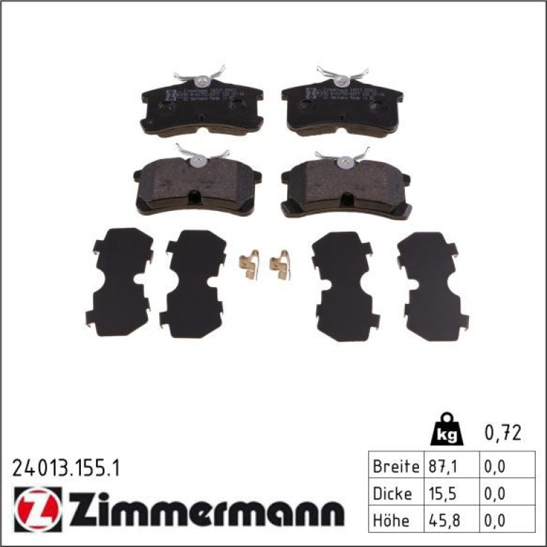 ZIMMERMANN Bremsbeläge 24013.155.1 ZIMMERMANN Bremsbeläge 24013.155.1