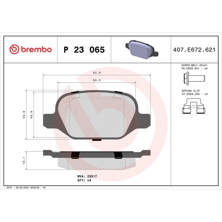 BREMBO Bremsklötze HA P 23 065 BREMBO Bremsklötze HA P 23 065