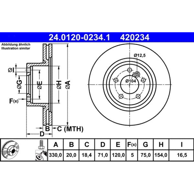 Bremsscheibe Bmw T. X3/X4 10 24.0120-0234.1 Bremsscheibe Bmw T. X3/X4 10 24.0120-0234.1