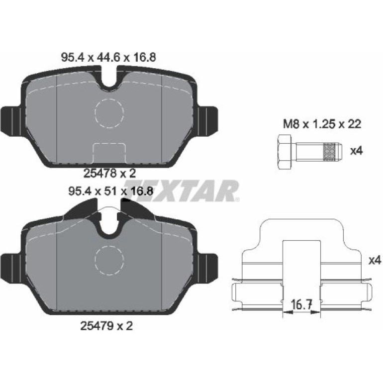 Bremsbelagsatz Mini T. Mini Cooper 10- Countryman 2547801 Bremsbelagsatz Mini T. Mini Cooper 10- Countryman 2547801