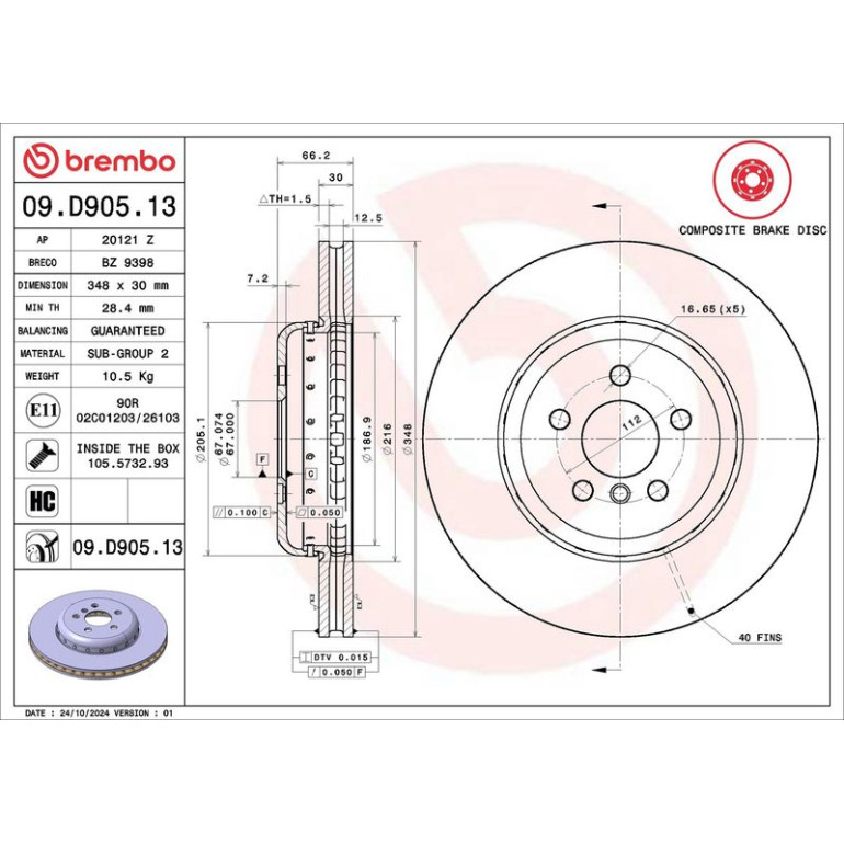 Bremsscheibe VA 09.D905.13 Bremsscheibe VA 09.D905.13