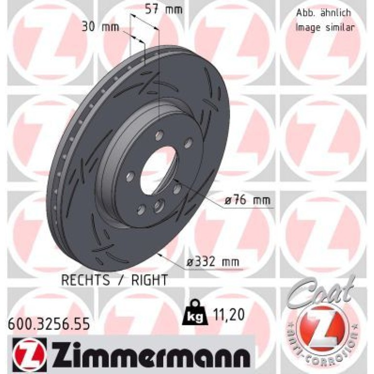 ZIMMERMANN Bremsscheibe 600.3256.55 ZIMMERMANN Bremsscheibe 600.3256.55