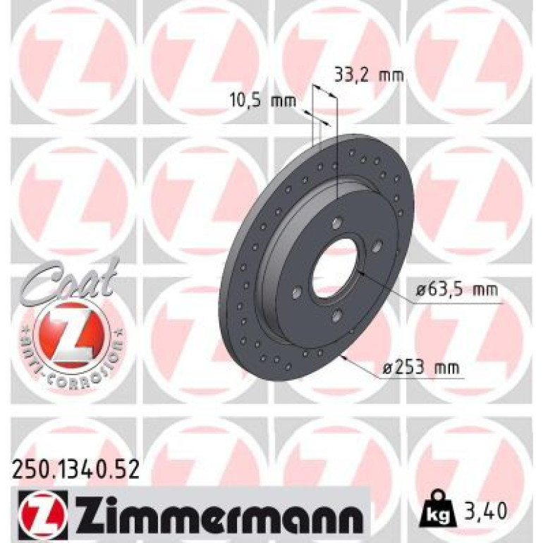 51 482 008 Sport Bremsscheibe HA Sport O 250.1340.52