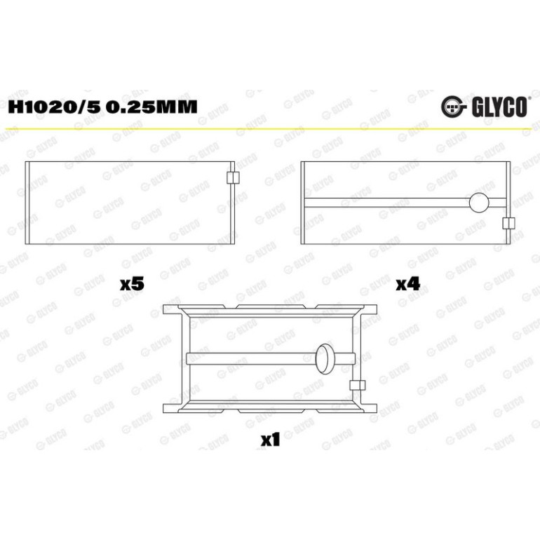 GLYCO Kurbelwellenlager H1020/5 0.25mm GLYCO Kurbelwellenlager H1020/5 0.25mm