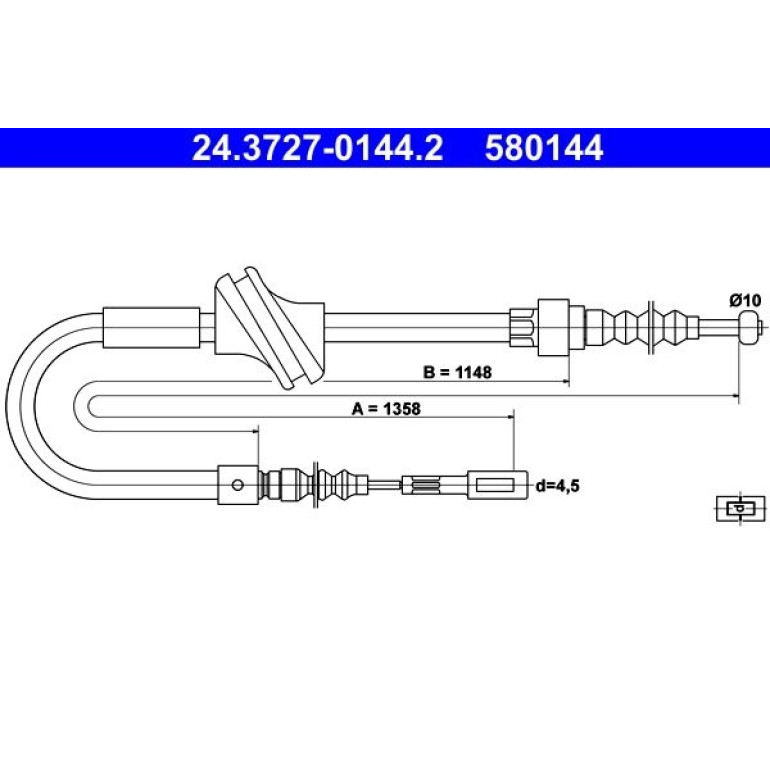 ATE Handbremsseil Seilzug Festellbremse 24.3727-0144.2 ATE Handbremsseil Seilzug Festellbremse 24.3727-0144.2