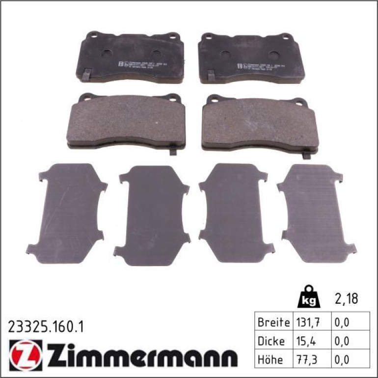 ZIMMERMANN Bremsbeläge 23325.160.1 ZIMMERMANN Bremsbeläge 23325.160.1