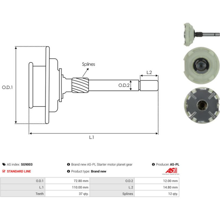Hohlrad, Planetengetriebe (Anlasser) SG9003 Hohlrad, Planetengetriebe (Anlasser) SG9003