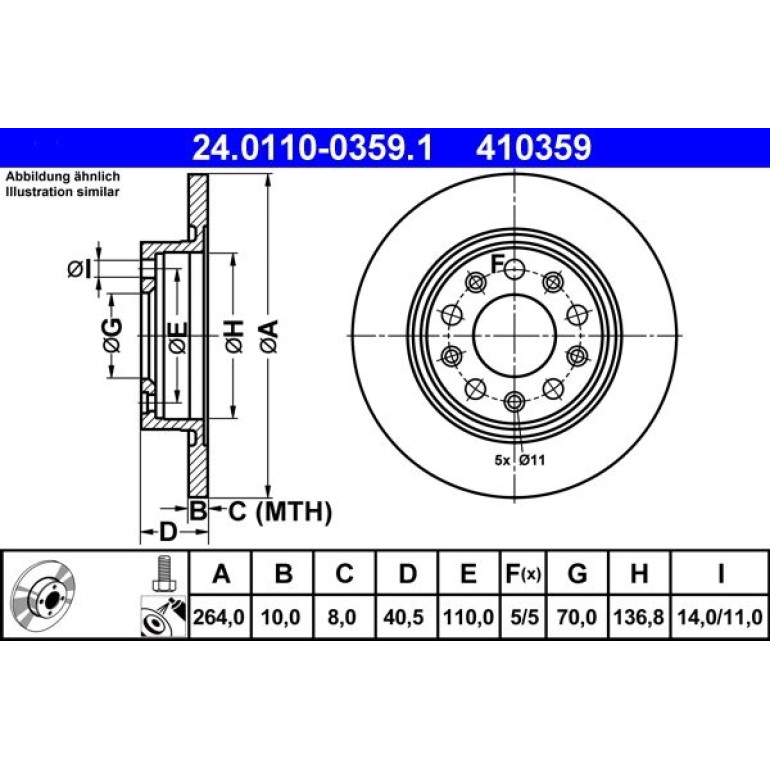 Bremsscheibe Alfa T. Giulietta 1.4/1.6-2.0 Jtdm 10 24.0110-0359.1 Bremsscheibe Alfa T. Giulietta 1.4/1.6-2.0 Jtdm 10 24.0110-0359.1