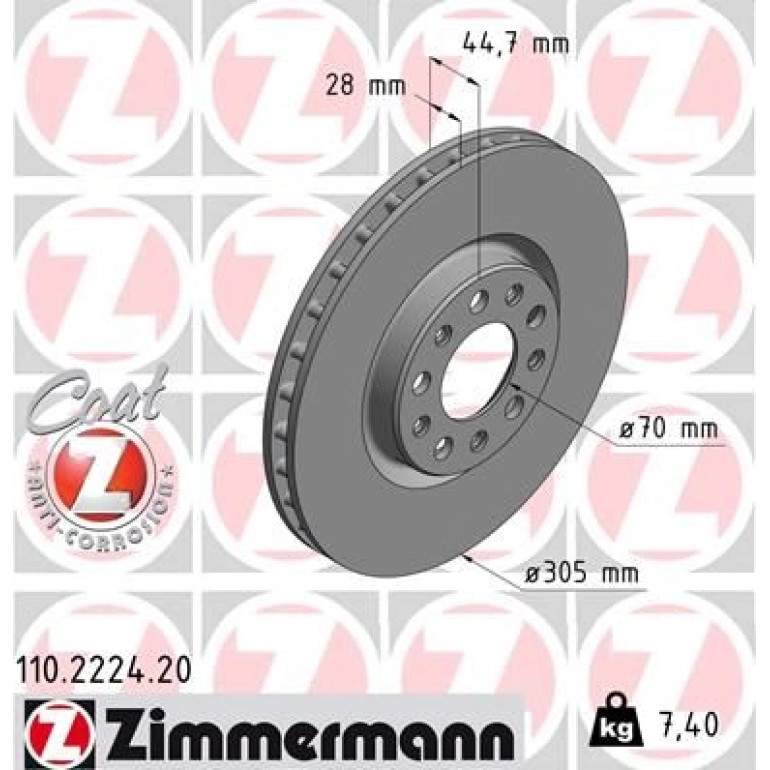 ZIMMERMANN Bremsscheibe 110.2224.20