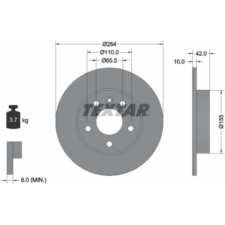 Bremsscheibe Opel T. Astra G/Astra H/Meriva A/B/Zafira A/B 264Mm 5ùR 92092103 Bremsscheibe Opel T. Astra G/Astra H/Meriva A/B/Zafira A/B 264Mm 5ùR 92092103