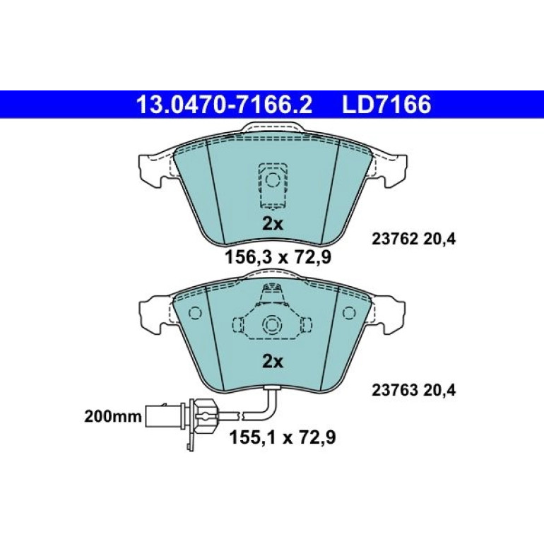 Bremsbelagsatz Audi P. A6/Allroad 1,8-3,0 Quattro 97-05 Keramik 13.0470-7166.2 Bremsbelagsatz Audi P. A6/Allroad 1,8-3,0 Quattro 97-05 Keramik 13.0470-7166.2