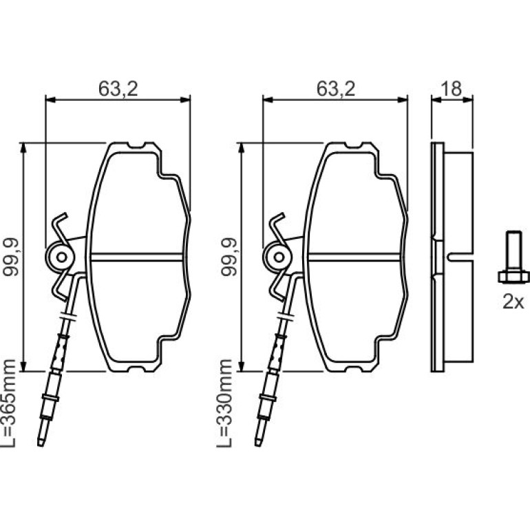 Bosch Bremsbelagsatz 0 986 461 117
