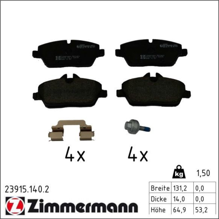 ZIMMERMANN Bremsbelagsatz, Scheibenbremse 23915.140.2