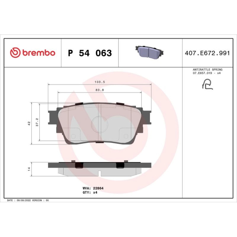 BREMBO Bremsklötze HA P 54 063 BREMBO Bremsklötze HA P 54 063