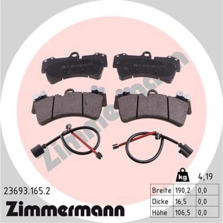 ZIMMERMANN Bremsbeläge 23693.165.2