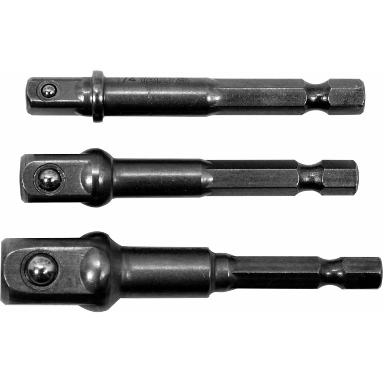 Steckschlüssel-Adapter 3Tlg Hex-Schaft 1/2 1/4 3/8 YT-04685