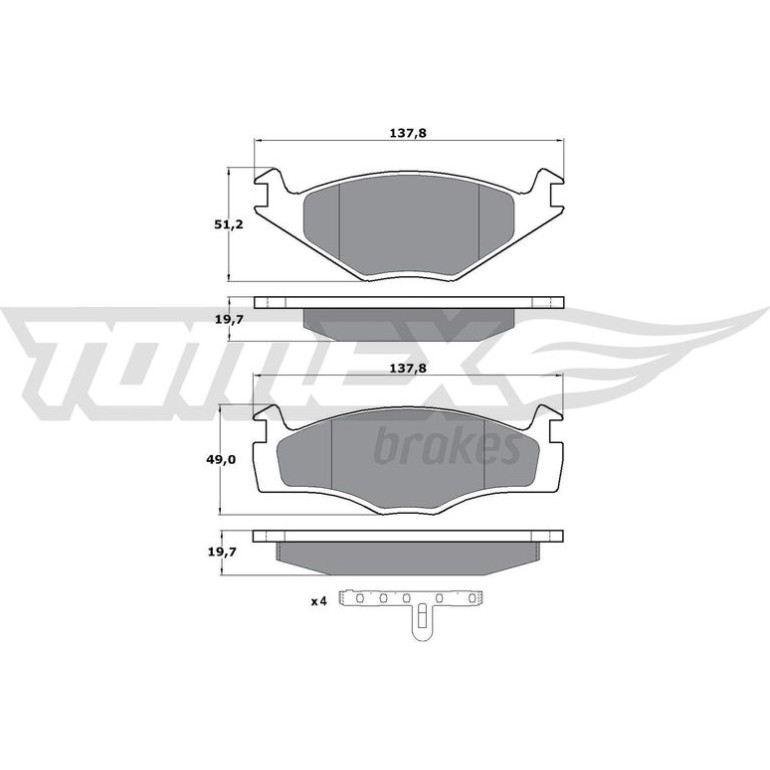 TOMEX brakes Bremsbelagsatz, Scheibenbremse TX 10-53
